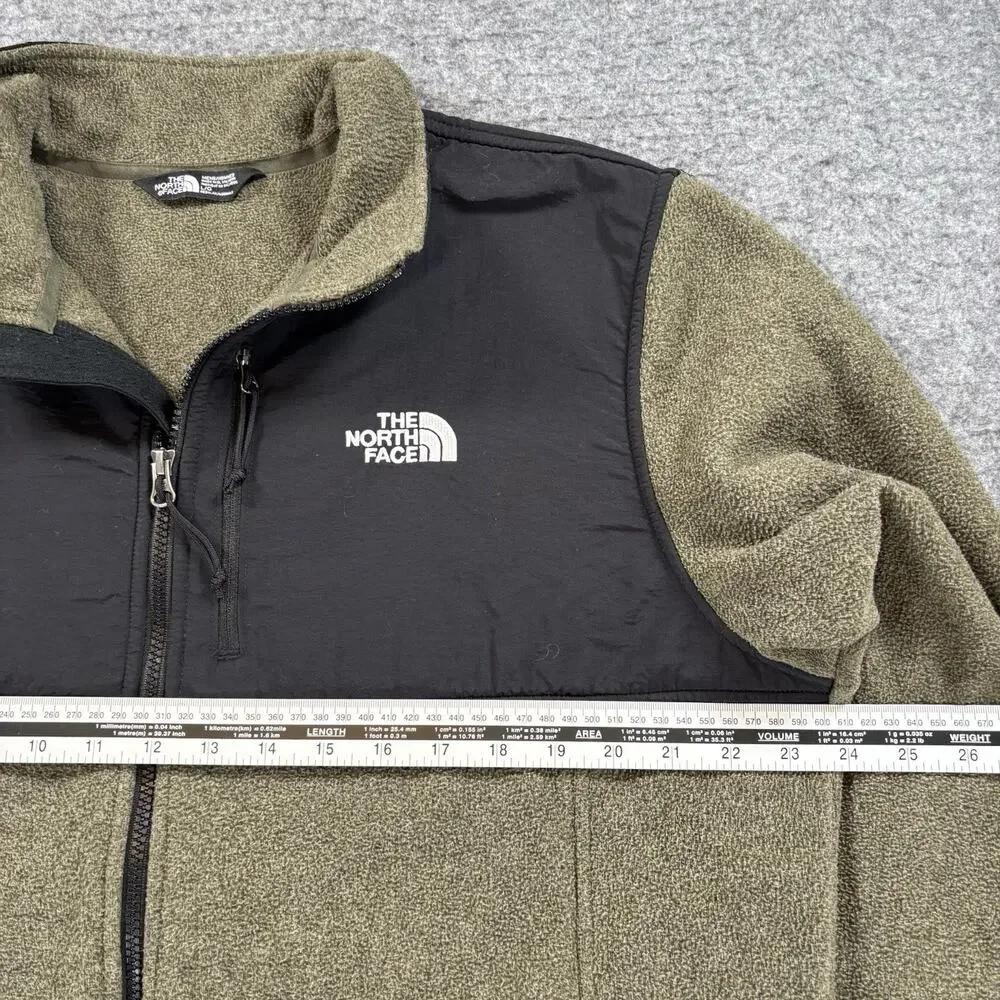 The North Face Tundra 300wt Full Zip Fleece Jacket Mens Large Olive Green Black